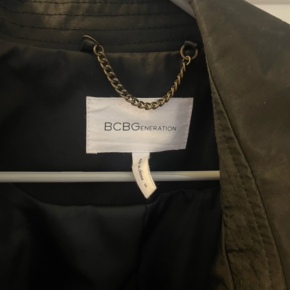 LIKE NEW BCBG Generation Belted Black Double Breasted Trench Coat Jacket - Picture 5 of 8